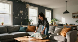 A Dark And Dated Living Room Gets A Dramatic Designer Makeover