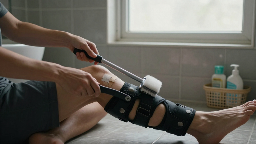 I Have A Leg Injury, And This Extendable Spin Scrubber Has Been A Lifesaver