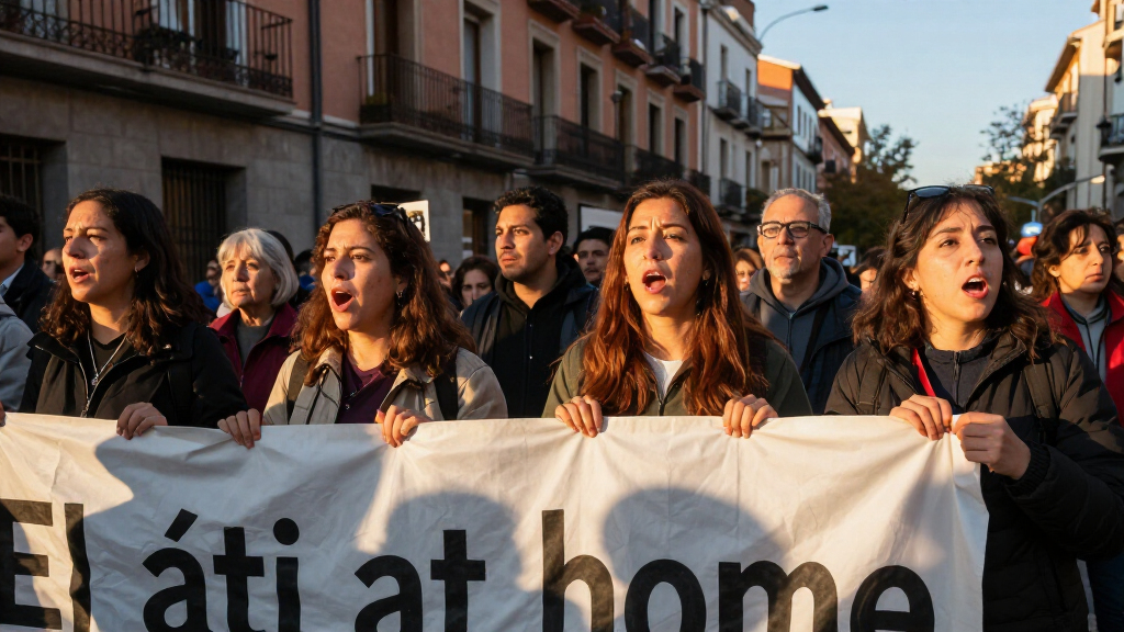 Thousands Protest Maricarmen's Eviction In Madrid
